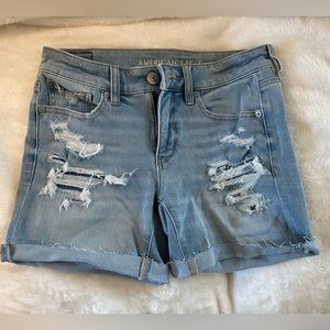 American Eagle The Dream Midi Denim Shorts, Size 6